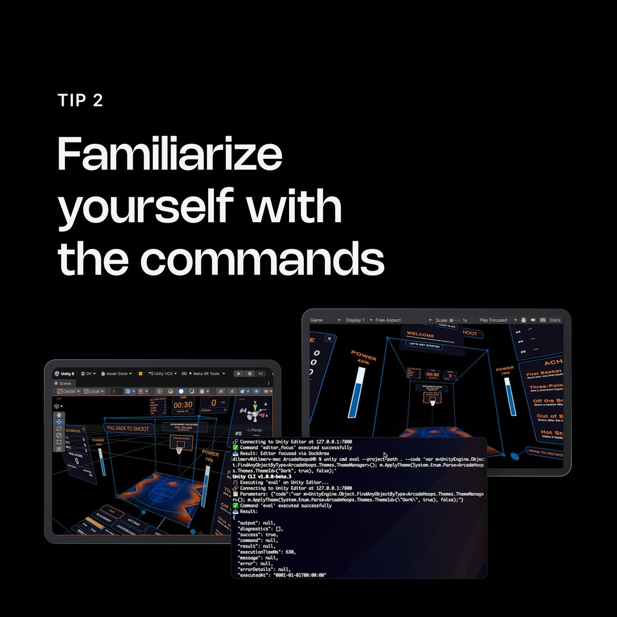 unitygames's tweet photo. Want to speed up your XR development? 🥽⏩

Meta Developer Advocate, @Dilmerv, shares 3 key ways to optimize your workflows using the new Unity CLI - from instant code evaluation to faster Quest builds and performance profiling.

🔗 Read the full guide: https://t.co/Ix5HFsOdoW

#Unity | @MetaHorizonDevs