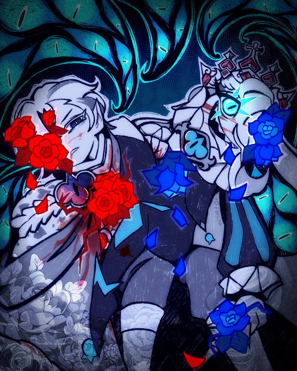 MissVeemo's tweet photo. Day 1 of Shadow-Cestober β¨οΈ
// cw: implied injury!
βA King and his Jester, what mockery will they stir up this time? Surely it's not another cruel joke, would it?πΉπβ
#shadowmilkcookie #adlibending #royaljoke #shadowcest #ShadowCestober https://t.co/wzM4OeEhZq