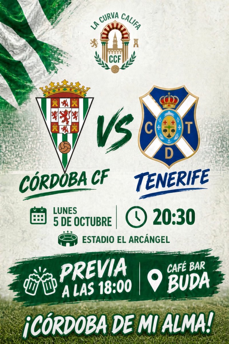 LaCurvaCalifa's tweet photo. Día malo, horario peor… ¿y qué? 
Mientras haya una cerveza en la mano, nuestra gente alrededor y el Córdoba sobre el césped, aquí no falla nadie. 
¡Ni Tebas nos quita las ganas de animar a nuestro equipo!⬜️🟩 https://t.co/LHOhQSkE8j