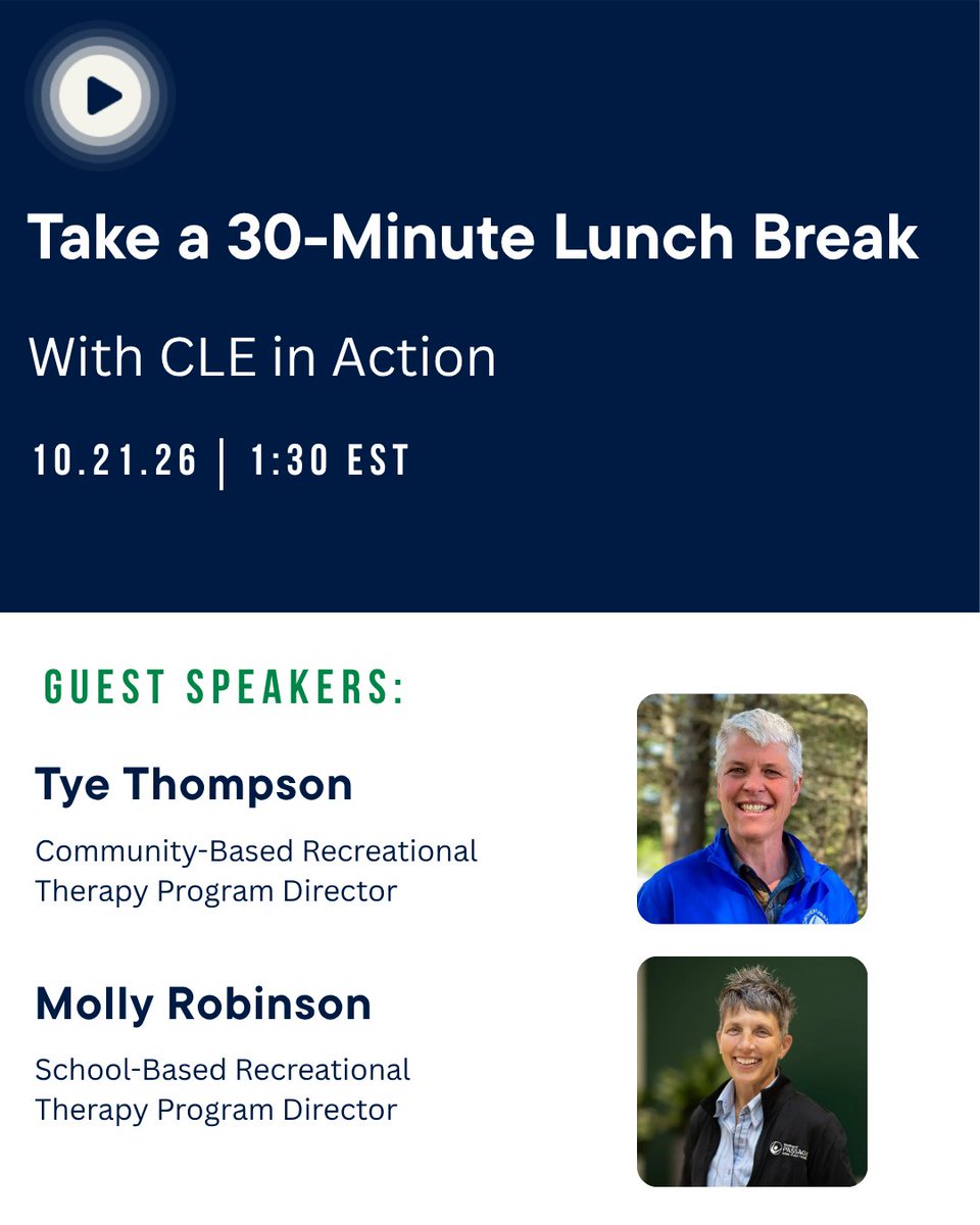 UNHIOD's tweet photo. Join CLE in Action Oct. 21 at 1:30 p.m. Explore how play, recreation &amp; adaptive sports promote health, well-being &amp; community participation! Tye Thompson &amp; Molly Robinson of NE Passage will share how play supports CLE. https://t.co/PghXvJ8ZAg @TheRealANCOR, @ICInclusion https://t.co/x1LTRkJAuk