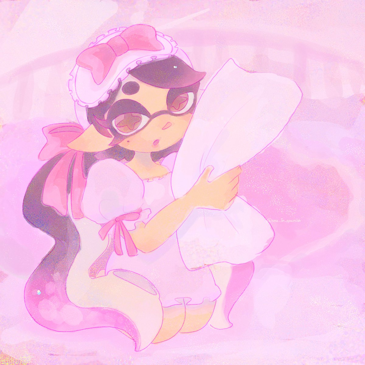 sea_in_spanish's tweet photo. callie in pajamas 🎀 #splatoon https://t.co/Os0RxKMjPB