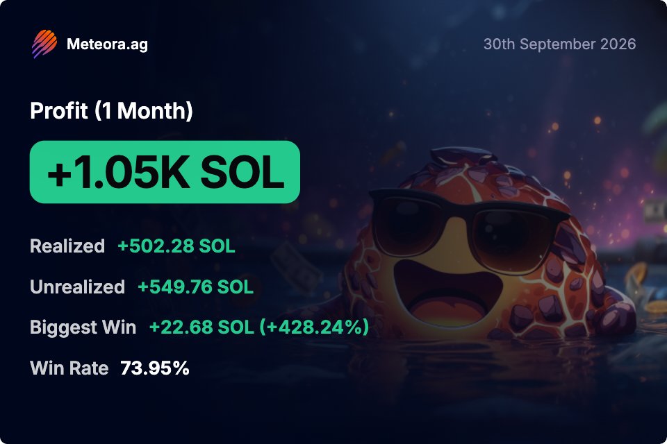 DEFImoneysniper's tweet photo. Epic month: +502 $SOL realized in September

Build up size. Then let the size build for you. Rinse &amp; Repeat.

Uptober or Downtober, we stay printing 🖨️

Only possible on my babydoll @MeteoraAG #DLMM 

Signup today: https://t.co/Wn3HJ97vut https://t.co/ss2eHvXNNL