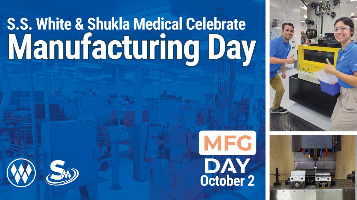 SSWhiteTech's tweet photo. From advanced flexible shaft technology at S.S. White Technologies to innovative orthopedic extraction systems at Shukla Medical, our teams turn engineering expertise into solutions across #aerospace, #medical, #automotive, &amp; more.

#MFGDay #Manufacturing #SSWhite #ShuklaMedical https://t.co/lmcFsPCTQw