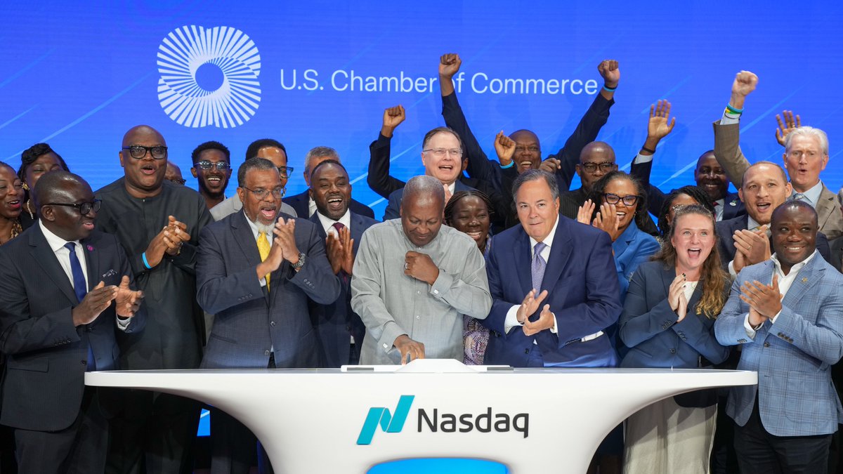 USChamberAfrica's tweet photo. The U.S. Chamber’s U.S.-Africa Business Center was honored to convene the U.S.-Ghana Presidential Roundtable with H.E. John Dramani Mahama, President of the Republic of Ghana, during #UNGA2026. https://t.co/roHSlZomti