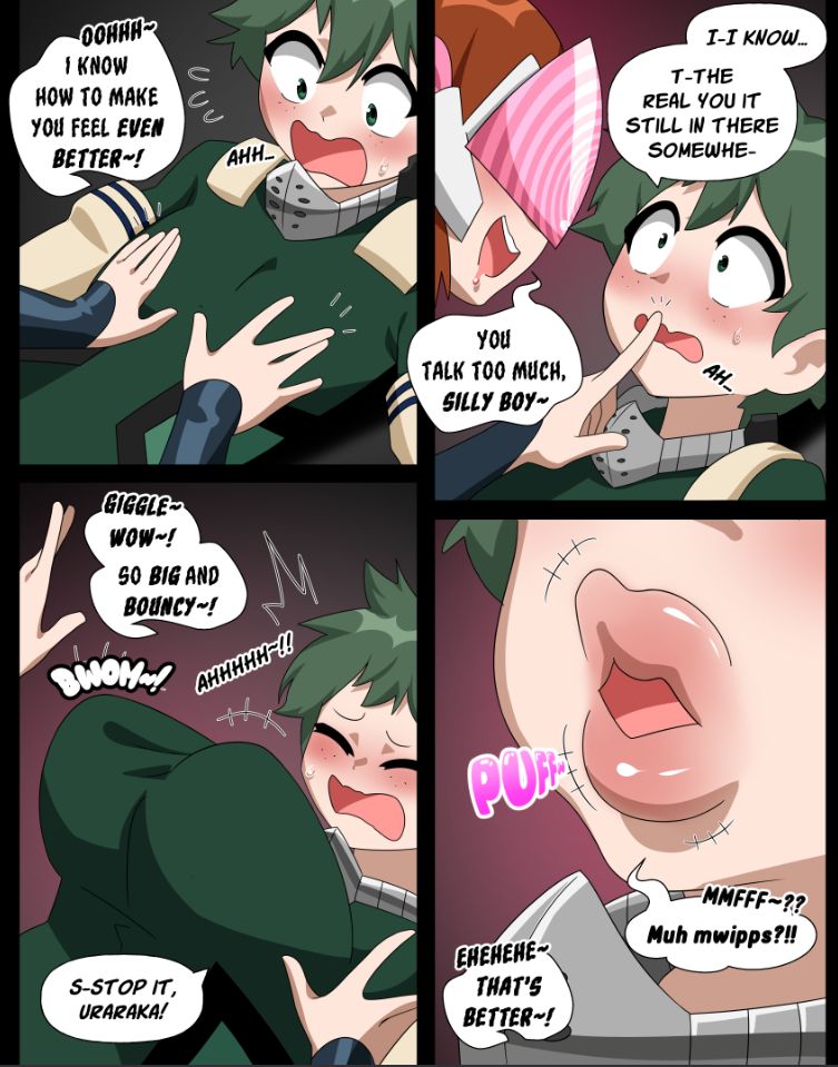 4Headboiii's tweet photo. Dekus love for Uraraka makes him powerless to resist as the girl he once called a friend mounts him, using her newfound powers to alter his body~~😳😘💋

bouncy boobs, puffy lips~~🍈🍈👄

all thats left is an empty mind~~😵‍💫🤤

teehee~😋 https://t.co/ronYBJ9D8D