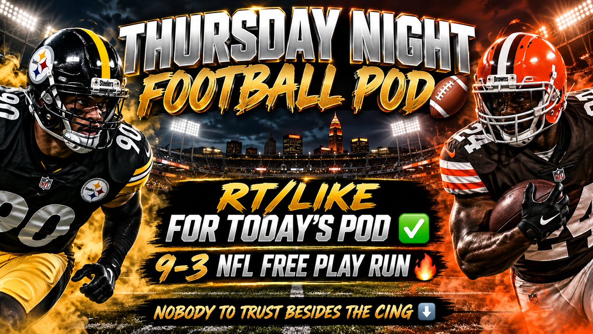 CashCing's tweet photo. RT/LIKE for NFL POD 👑

Follow all 3 steps to get it FREE:

Like 💙 + RT ✅ + Comment "CING" 💬

I will DM the play right away once it’s done https://t.co/SLZcVWRJWQ
