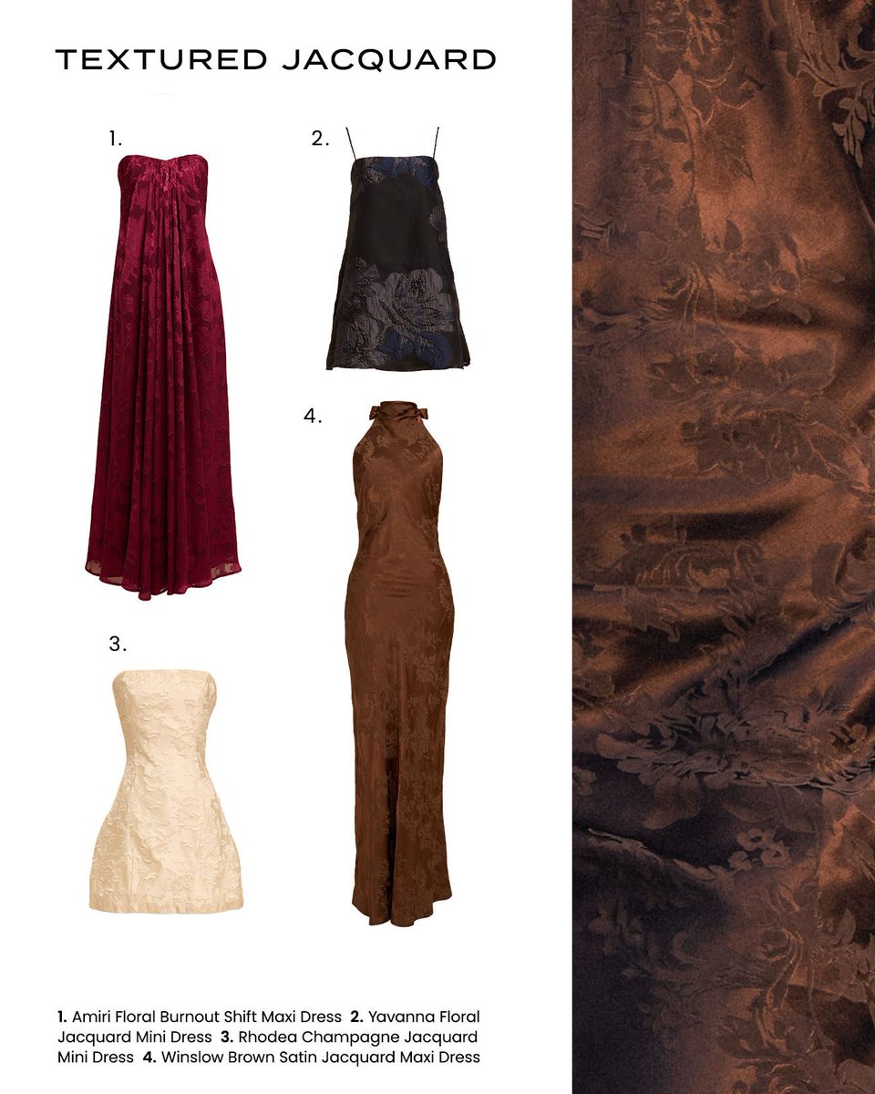lulusdotcom's tweet photo. allow us to introduce the fabric trends you're about to find at every formal event: metallic moments, luxe jacquard, and voluminous pleats ✨ shop the dresses here: https://t.co/7txR4krEf8 💖 #lovelulus https://t.co/qtl4Oti972