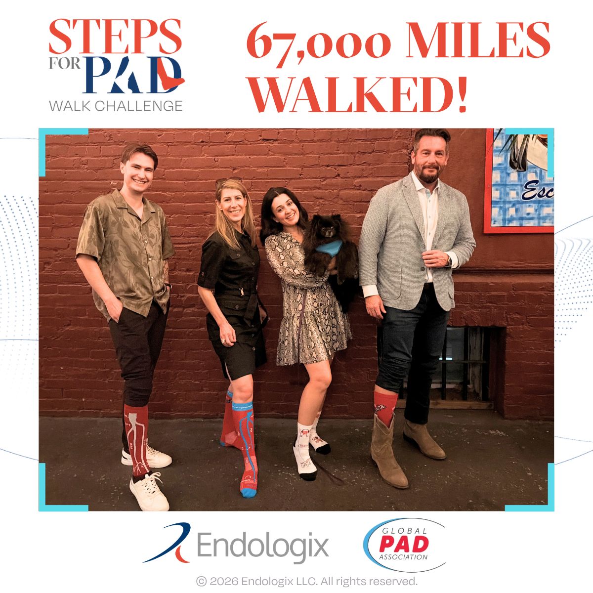 RheveraMedical's tweet photo. Goal crushed! 67,000 miles walked! 🎉

The first-ever PAD Awareness Month walking challenge was a huge success. Thank you to the Global PAD Association, the sponsors of this year’s event, and all the patients, staff, and physicians who helped us blast past our goal of 60,000 miles.

Now, the work continues.

@WayToMy_Heart @kymbee 

#PADAwareness #PAD #DETOURSystem #MedicalInnovation