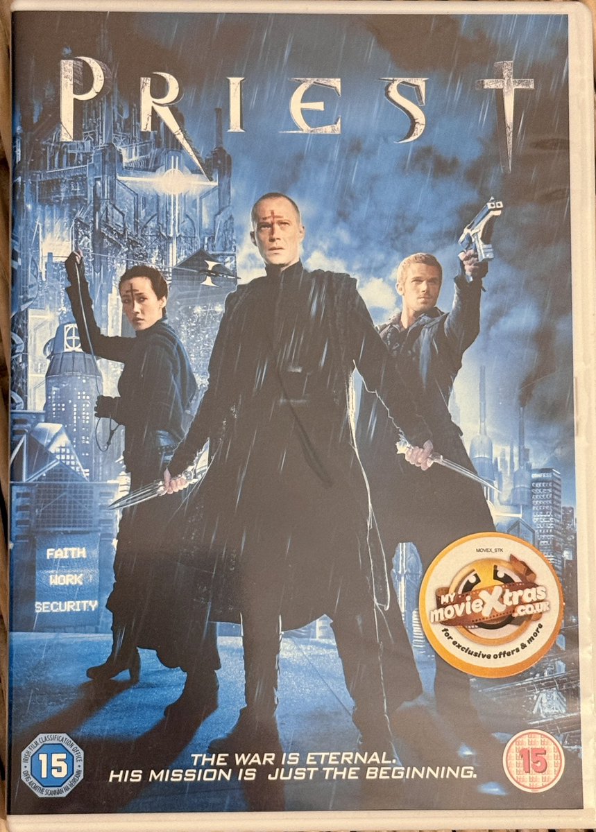 andecoro's tweet photo. I’m counting down to Halloween with 31 days of Horror DVDs . No.1 is Preist with Paul Bettany ( just ahead of his reappearance in VisionQuest) . Very entertaining… #Halloween #DVD https://t.co/kkEtIv73bm