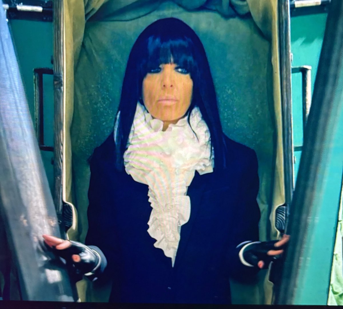 the_traitors_'s tweet photo. Bow down. The queen is back. #TheCelebrityTraitors https://t.co/7Lk8qwlf2l