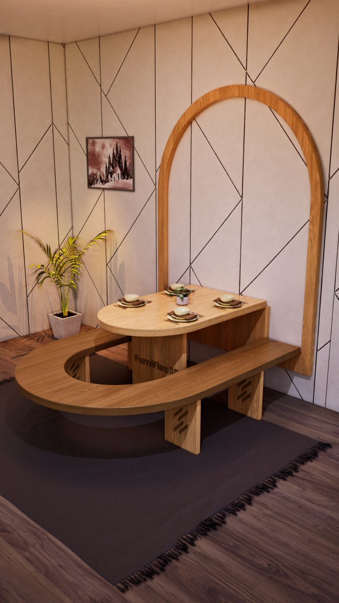 FurniFlex3D's tweet photo. Tiny Home Hack: A Dining Set Inside the Wall 🏠 https://t.co/9GY4RaVSJ2