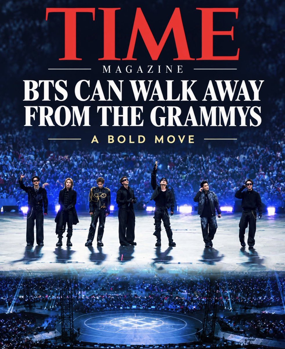 OT7BTSBestArmy's tweet photo. “BTS’s decision not to submit its music for Grammy consideration was a bold one. At the same time, the group can afford to say no. We now live in a world where BTS can walk away from the Grammys…”

-TIME Magazine.
September 26, 2026- https://t.co/Fc2xDaCDMj