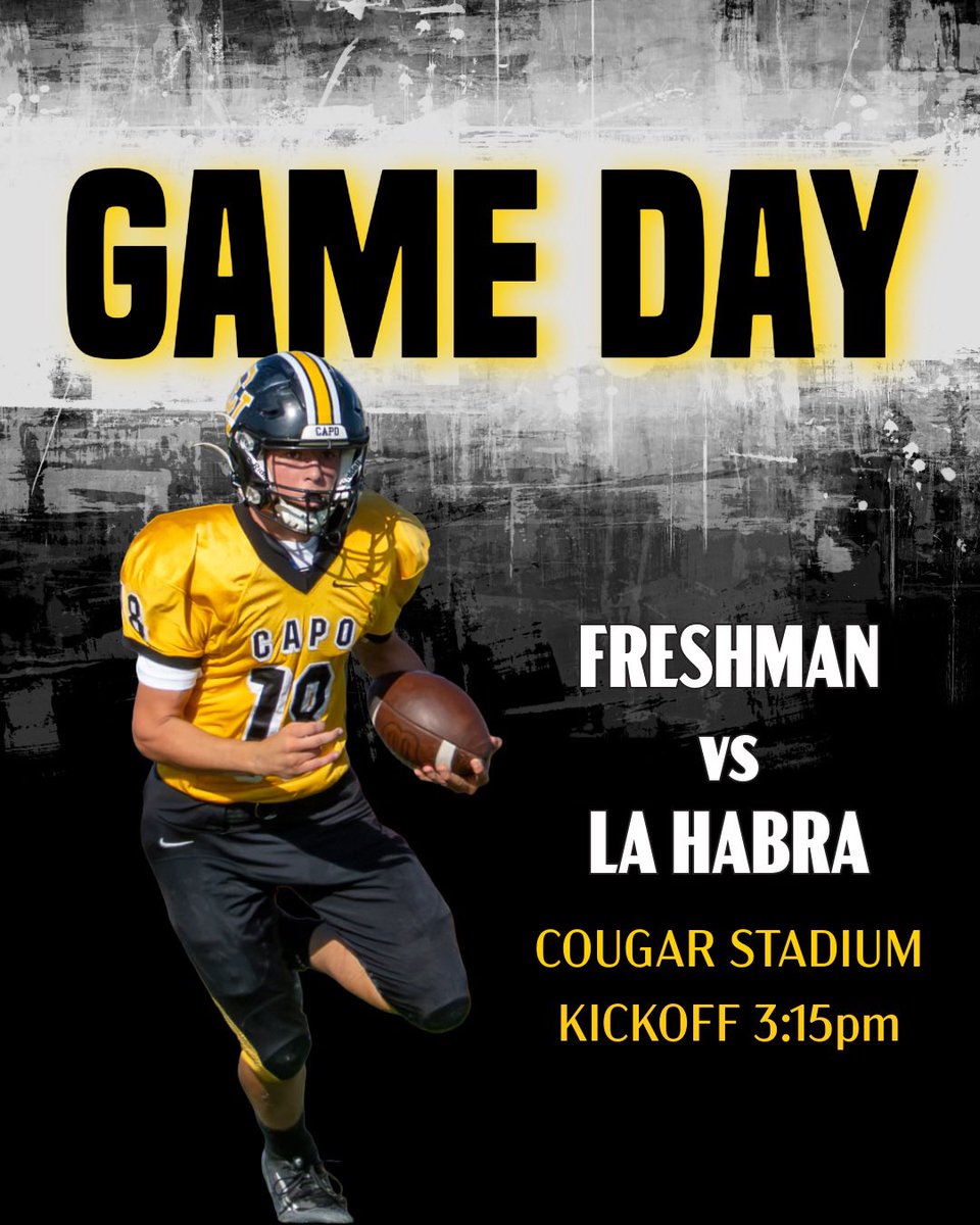 capofootball's tweet photo. 🚨 GAMEDAY SCHEDULE 🚨

📅 - Today, October 1st
🆚 - La Habra

🐯 - JV
📍 - Away
⏰ - 3:15pm kickoff

🐯 - Freshman 
📍 - Home
⏰ - 3:15pm kickoff 

Updates and live scores provided by @blastathletics to all of our sponsors! 

#WeAreCV 🐯🌴 https://t.co/pXBiXCnQxc