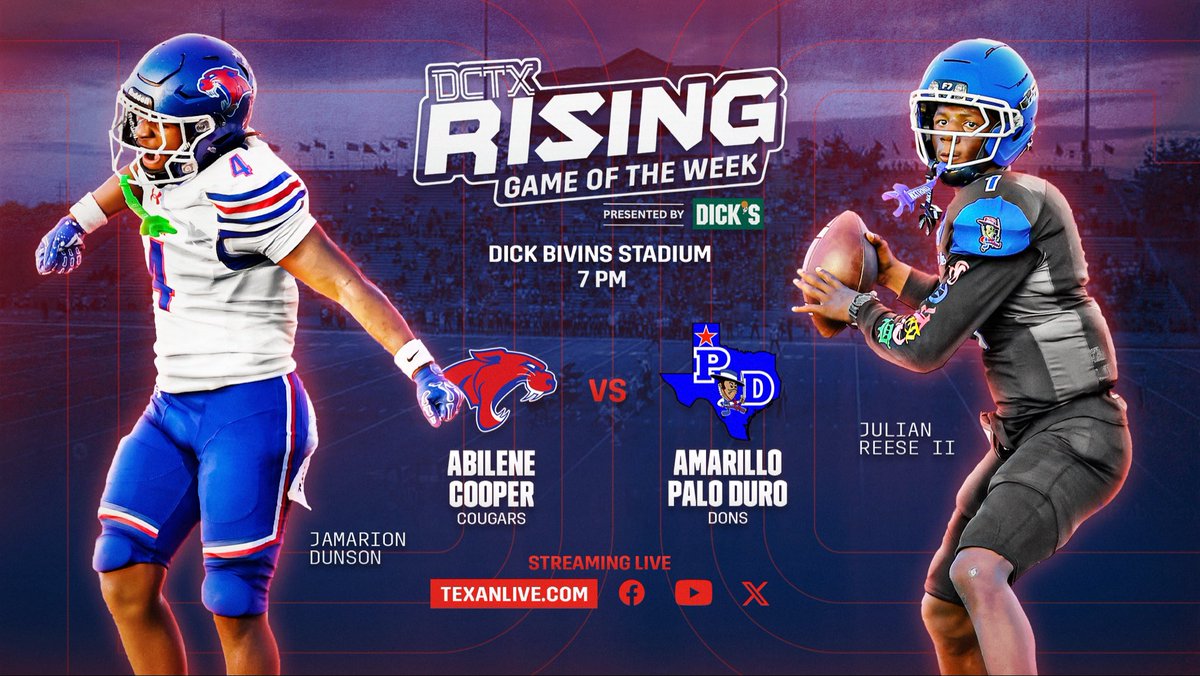 Carter_Yates16's tweet photo. Amarillo by Evening👀

On the call with @Tepper and @GPowersScout for two of the hottest teams in West Texas

Amarillo Palo Duro (4-1) vs Abilene Cooper (3-2) 

LIVE on @dctf YouTube at 7:00 p.m. https://t.co/rKZlOHM6rV