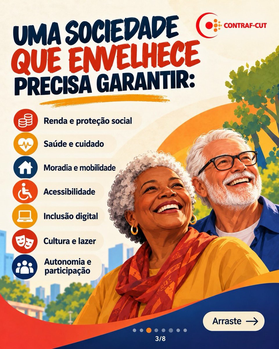 BancariosPb's tweet photo. [DIA DA PESSOA IDOSA]

👵🏽👴🏽 Viver mais é uma conquista. Viver bem é um direito.

O Brasil envelhece rapidamente. Já são cerca de 36 milhões de pessoas com 60 anos ou mais. E essa transformação exige muito mais do que celebrar o aumento da longevidade. https://t.co/Hl6keXaXUT