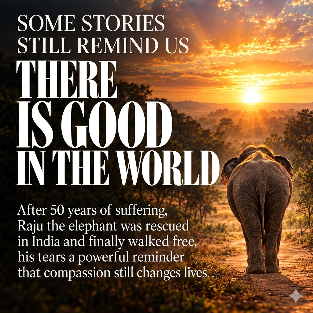MerandaDevan's tweet photo. 🐘 50 YEARS IN CHAINS.

Raju spent five decades as a begging elephant in India.

Then rescuers came.

It took 45 minutes to cut away the shackles around his legs. As the chains fell, rescuers saw tears on his face.

50 years captive. 45 minutes to freedom.

There is still good. https://t.co/uPqfxcdCby