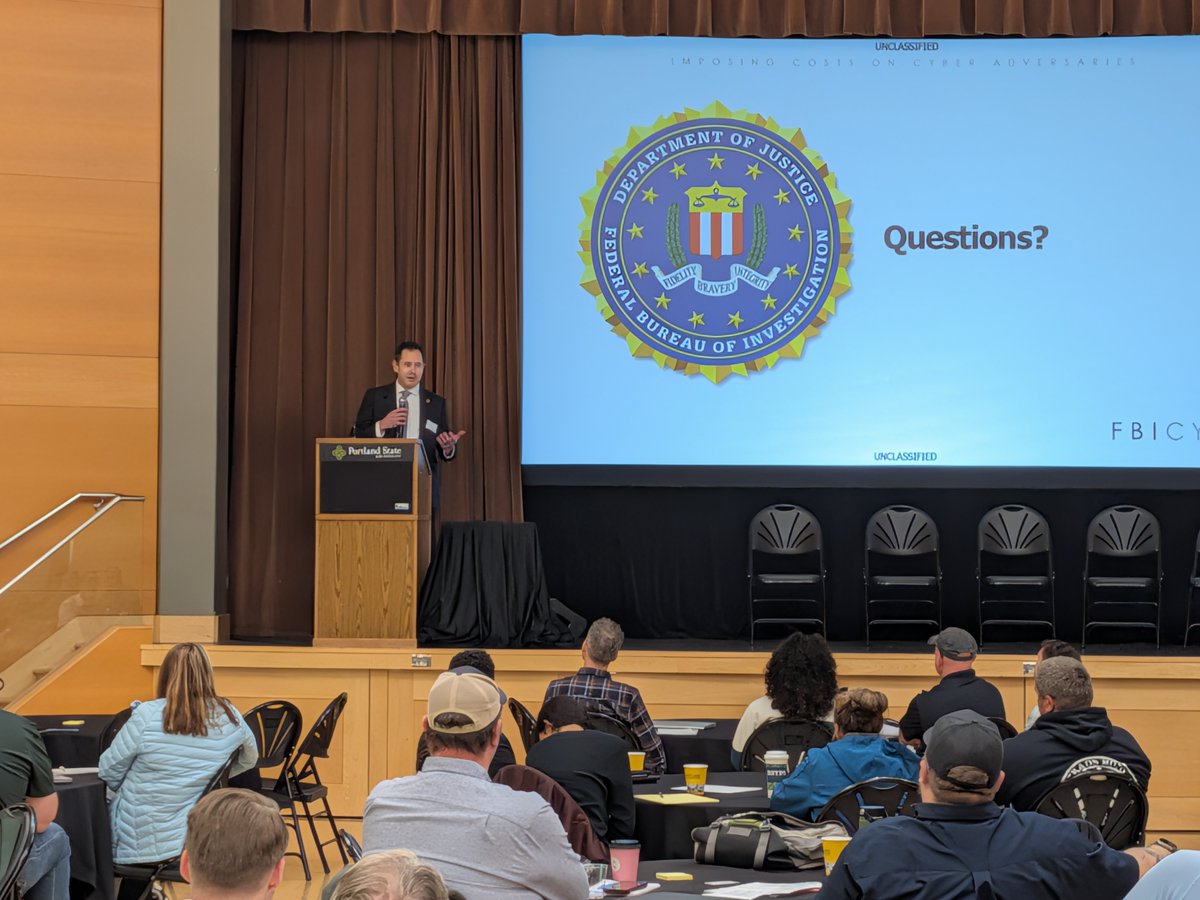 FBIPortland's tweet photo. This week, FBI Portland, CISA, and the Oregon Cybersecurity Center of Excellence joined federal, state, local, tribal, and private sector partners for a two-day "Dark Days" workshop designed to strengthen Oregon’s collective resilience against a sophisticated cyber attack and the risk of prolonged disruption to critical infrastructure.