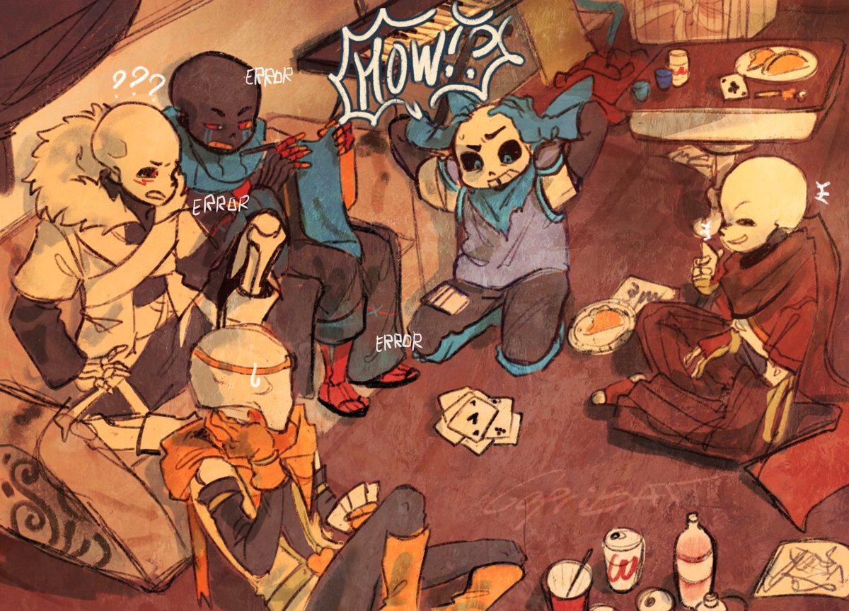 Caprisunbat's tweet photo. Ink ate 5 cards, the remaining ones are in his scarf

#inktobertale2026 #inksans https://t.co/0GeGXXV5z1