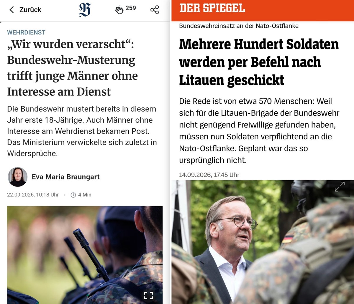 Jakob_Reimann's tweet photo. Gegen ihren Willen werden junge Leute gemustert und auch die Hunderten offenen Stellen an der "Ostflanke" in der neuen dt. Militärgarnison in #Litauen werden nun mit Zwang besetzt:

Das ganze Gerede von Freiwilligkeit war von Anfang an ein durchschaubares Ablenkungsmanöver! https://t.co/zAZb1kjdP8