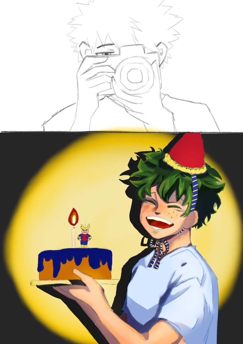 sanydaysong's tweet photo. i am a quitter, i am never going to finish that piece i started to draw for izuku birthday so have it unfinished!!!

#bkdk #izuku https://t.co/UYno2GKq4A