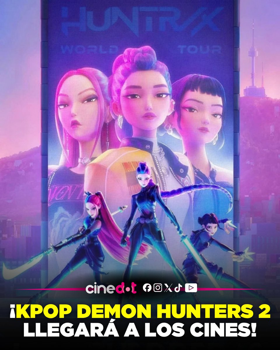 Cinedotmx's tweet photo. ¡Agárrense porque llegará a la pantalla grande! 🤩 Ted Sarandos, director de Netflix, confirmó que #KPOPDEMONHUNTERS2 tendrá un estreno con una ventana amplia de duración en cines cuando estrene la película 😱 ¿Cuál es tu canción favorita de la peli? https://t.co/yl1qQquK44