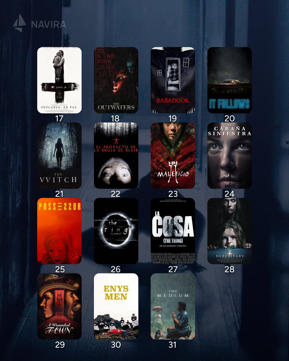 Naviralat's tweet photo. @g_yubari Les dejo 31 pelis para Octubre, a la lista le puse "31 noches de terror" la pueden seguir en la app (ahi van a ver en que plataforma estan disponibles, dejar su puntaje/ reseña, etc)
Saluditos https://t.co/xhmA3RsSks