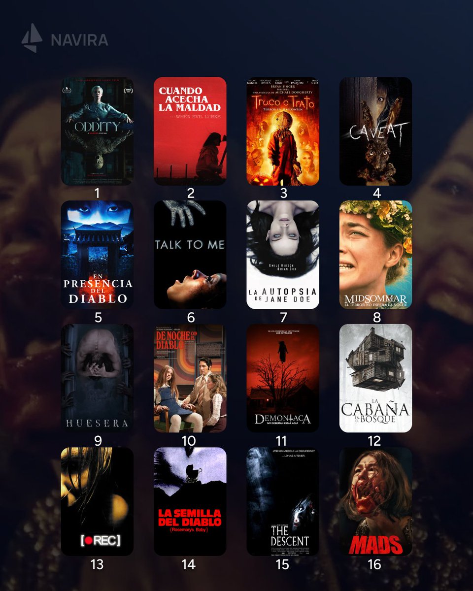 Naviralat's tweet photo. @g_yubari Les dejo 31 pelis para Octubre, a la lista le puse "31 noches de terror" la pueden seguir en la app (ahi van a ver en que plataforma estan disponibles, dejar su puntaje/ reseña, etc)
Saluditos https://t.co/xhmA3RsSks