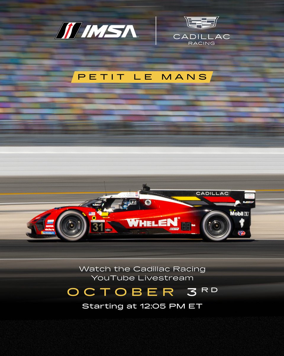 Cadillac's tweet photo. See you there for the last race of the IMSA season 
https://t.co/xWRgxmhAK3 https://t.co/5tj52i3D4J