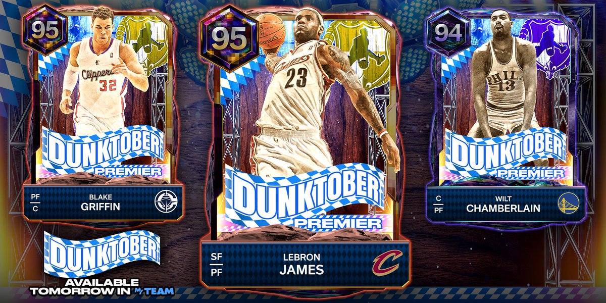 NBA2KMyTEAM's tweet photo. LeBron, LeBron, LeBr-o-o-o-o-on 🎶

Dunktober drops tomorrow, a deluxe pack featuring some of the GREATEST dunkers of all-time 🔨💪 https://t.co/U7vZdKfNwd