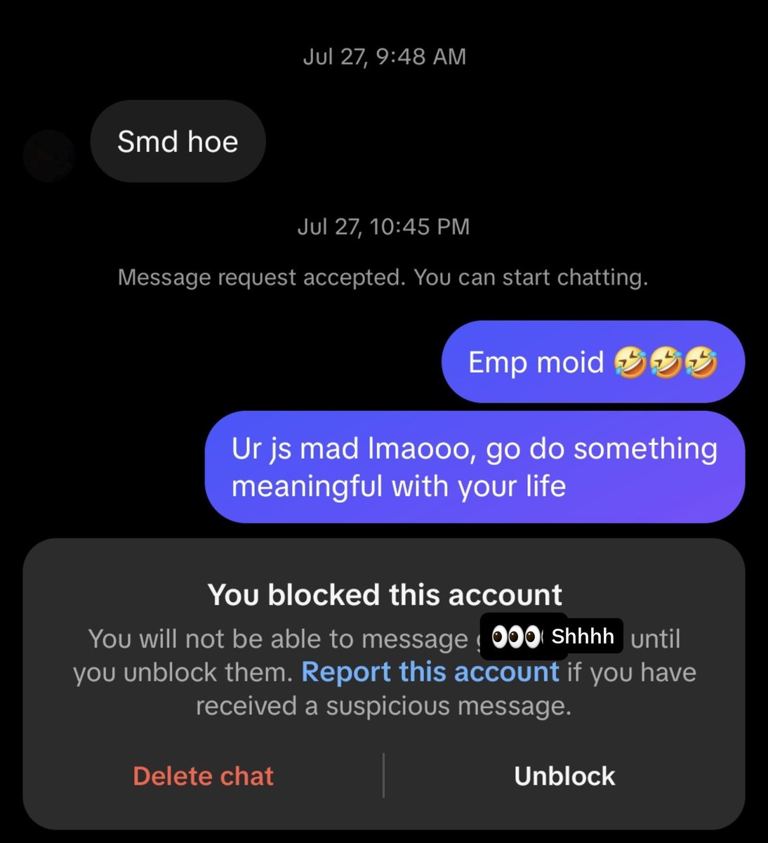ll3nightsll's tweet photo. She was literally stalking me and pretending to be someone else on this account, arguing with me, stalking me, she even found my other account and started talking to me on there, WTF, also don't mind my texts I genuinely thought she was a misogynistic man https://t.co/6mfDISqTBo
