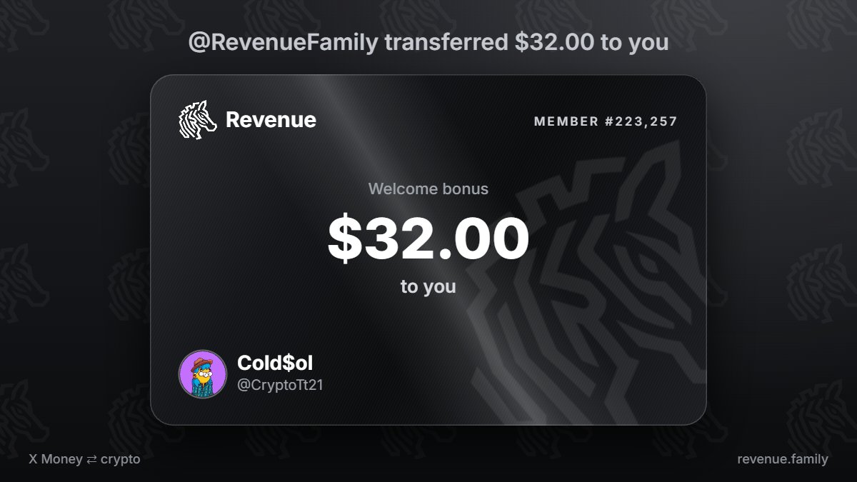 CryptoTt21's tweet photo. @RevenueFamily @RevenueFamily assigned me $32.00 https://t.co/dUHQBDfaEu