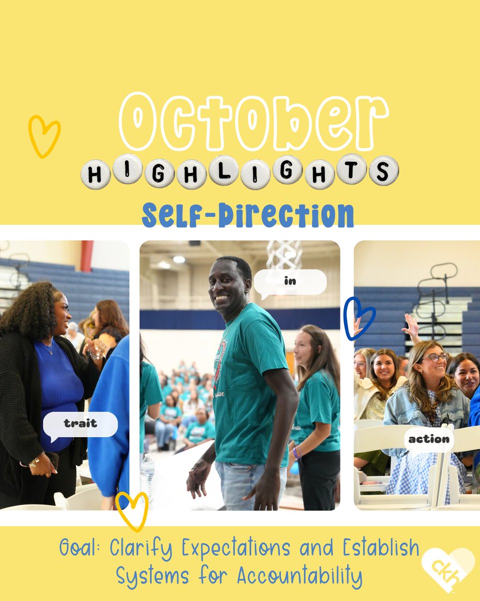 iheartckh's tweet photo. How are you building self-direction through clarity and accountability? Share your story and tag us!

This month, we’re focusing on self-direction, helping students understand expectations, make thoughtful choices and take ownership of their actions.

When we clearly communicate expectations and establish consistent systems for accountability, we give students the structure they need to take ownership of their learning and behavior.

Let’s make self-direction more than a character trait. Let’s create classrooms where students know what’s expected, understand their choices and take responsibility for their actions.

#CapturingKidsHearts #CKH