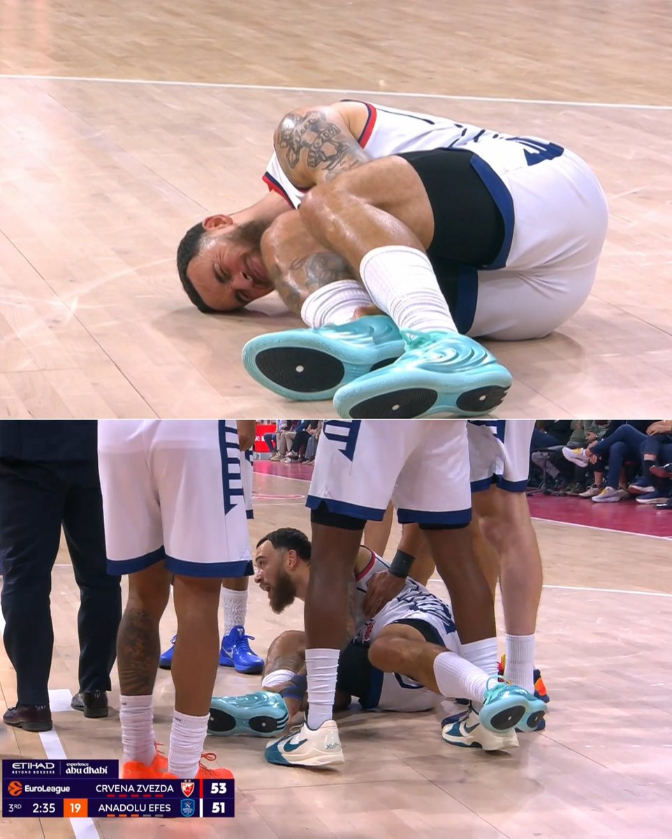 euroleague_time's tweet photo. Malesef Mike James çok kötü sakatlandı… Aşil tendonu kopmuş gibi gözüküyor. Bu da sezonu kapattığı anlamına geliyor malesef… https://t.co/t0QvDEMaRE