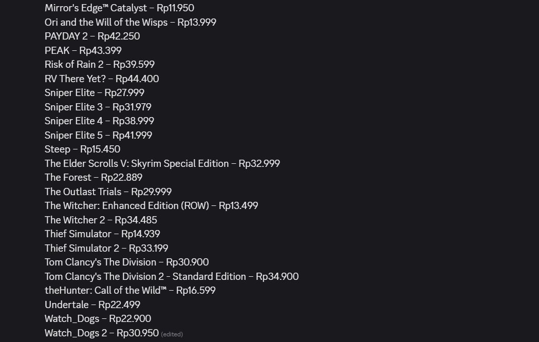 Zikooovtuber's tweet photo. haii semuanya, berhubung sekarang lagi autumn sale di stream, aku mau share list ± 50 game dibawah 50 ribu 😋 (gak bisa tidur dan aku gabut bikin list ini WKWKWK)

STEAM AUTUMN SALE
📅 : 2 - 9 Oktober https://t.co/D1y6cLdKi1