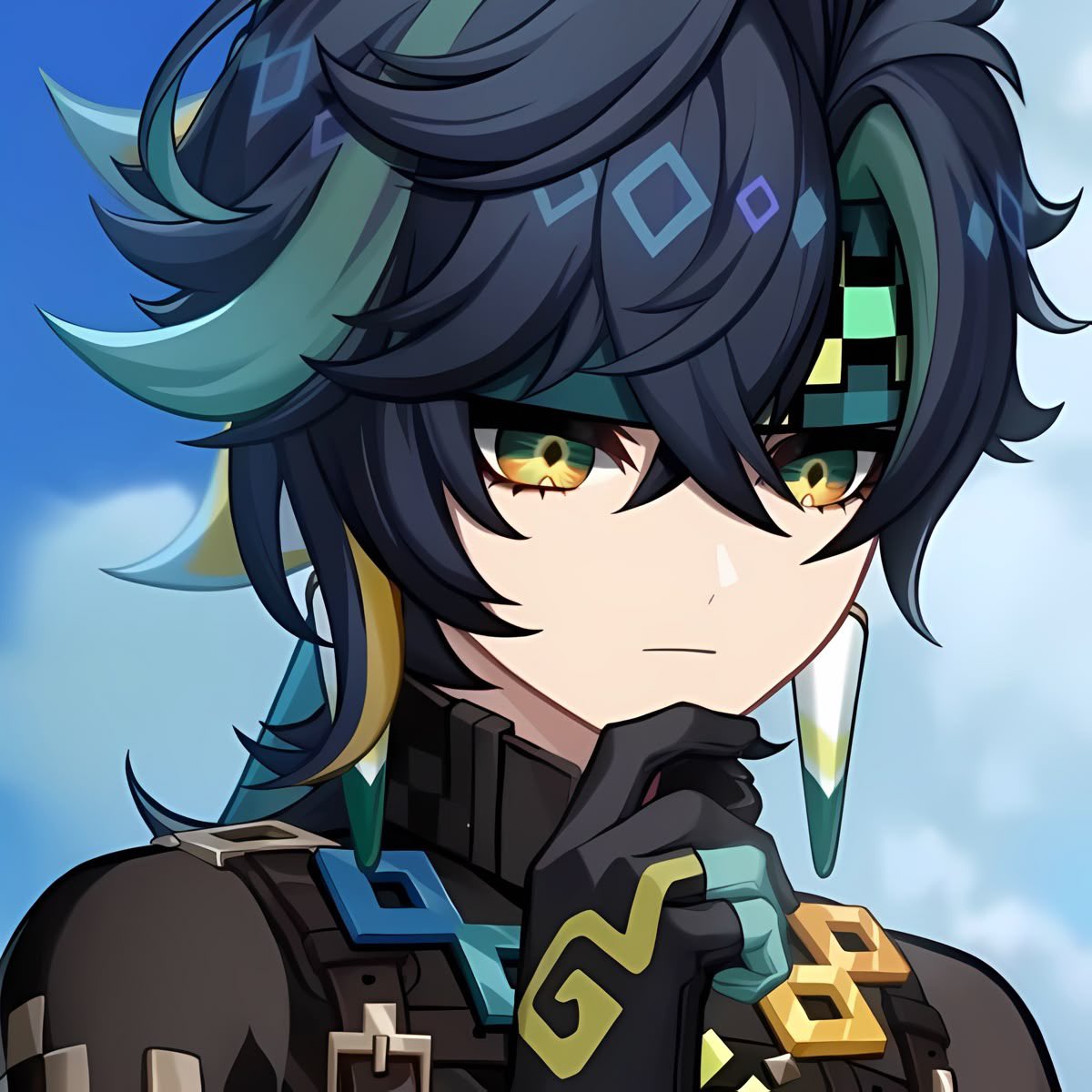 isitquiet's tweet photo. “Mom why do I have dark blue hair and green eyes?” Mommy had a type https://t.co/uSUHBDyko5