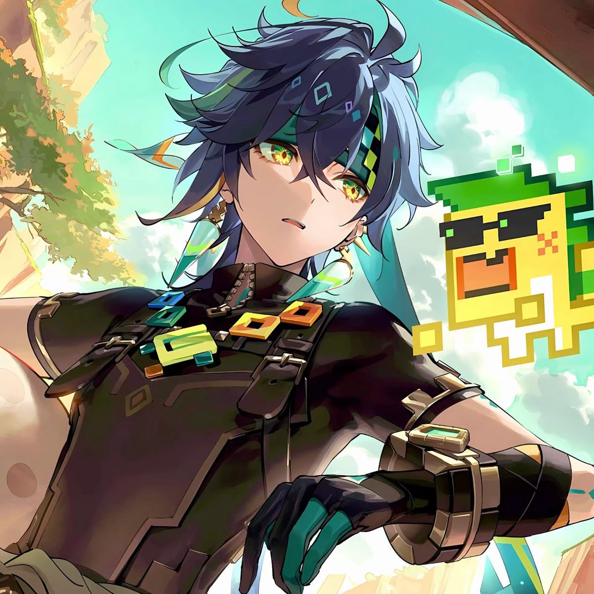 isitquiet's tweet photo. “Mom why do I have dark blue hair and green eyes?” Mommy had a type https://t.co/uSUHBDyko5