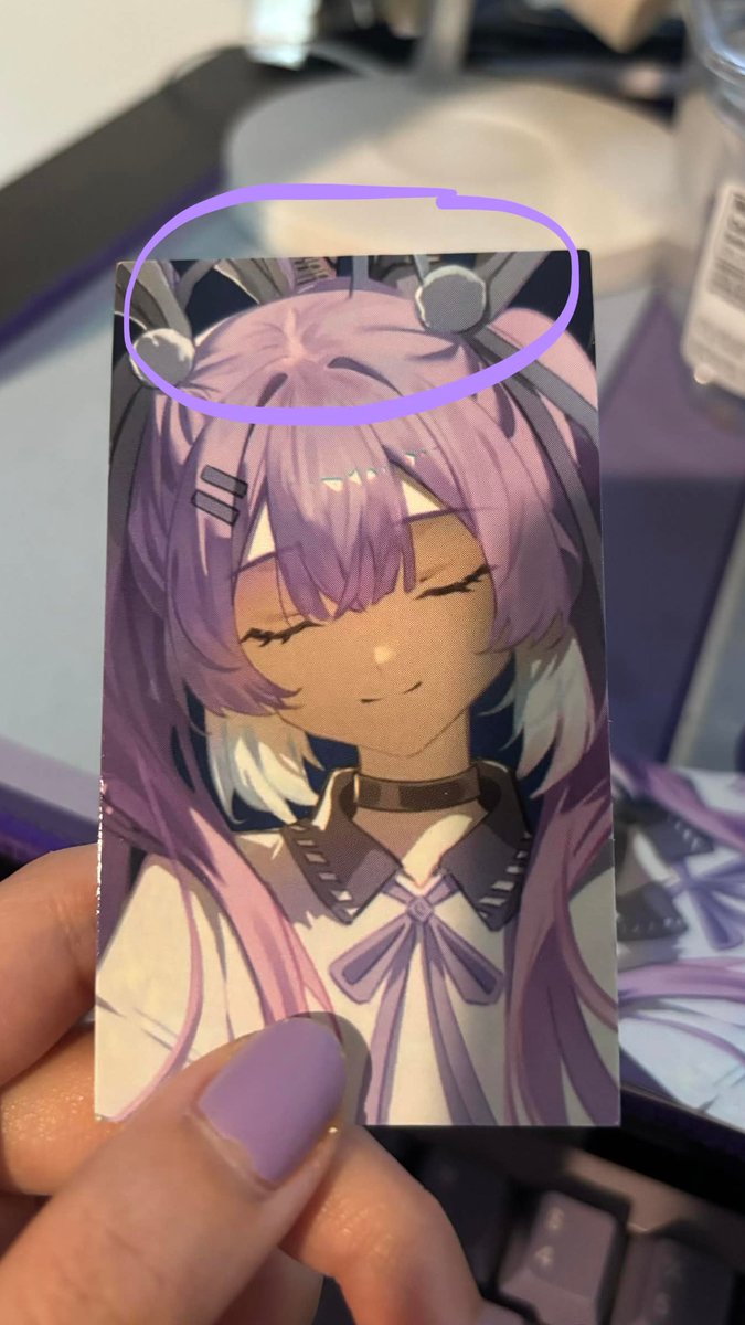 JueriHaan's tweet photo. I recently ordered business cards from VistaPrint and I think they used AI on the art I uploaded...

The preview window and order confirmation had the correct crop, but the art on the business card I received was moved down and suddenly had my ribbons sprouting out of the head :( https://t.co/IzcYzaBnHX