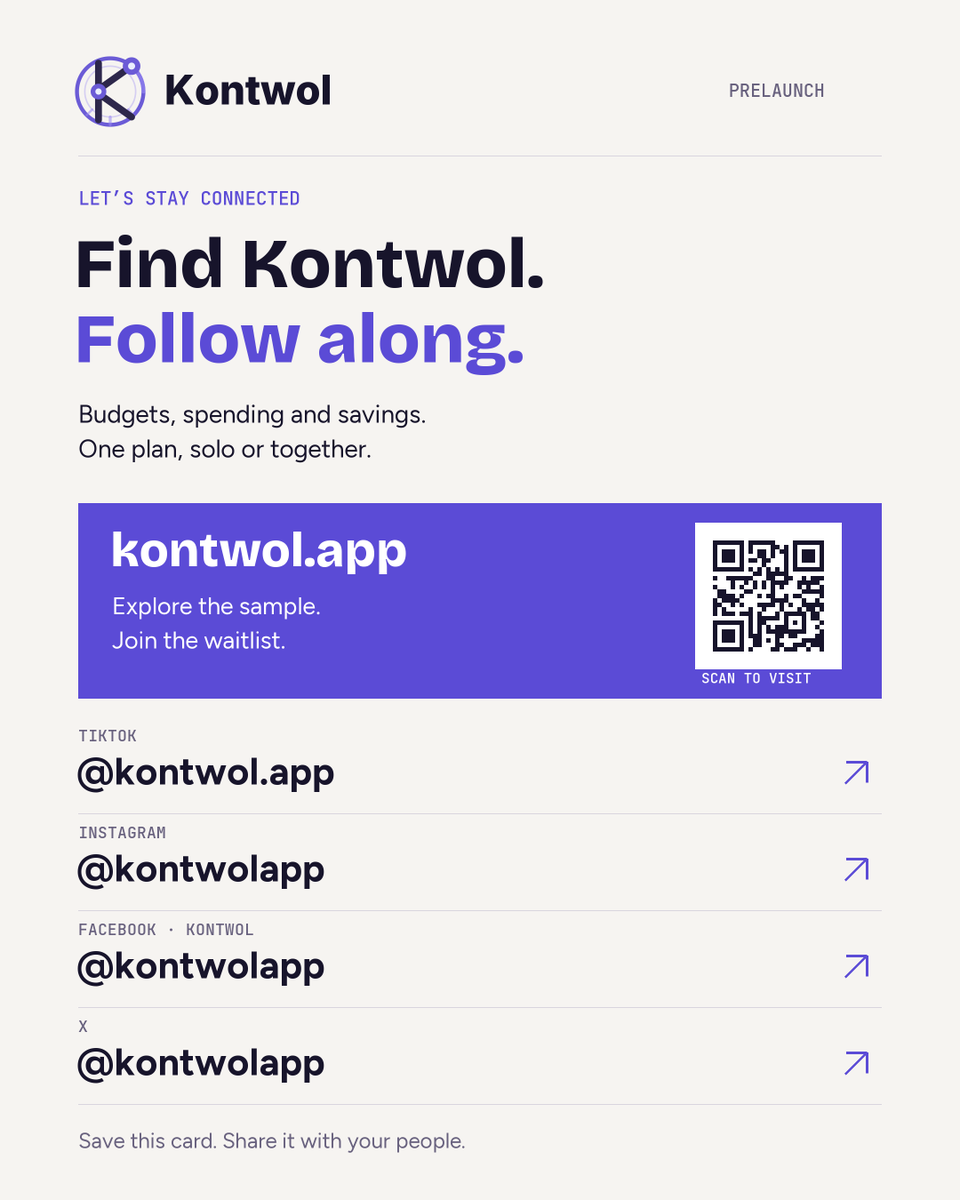 kontwolapp's tweet photo. Follow Kontwol wherever you feel at home.

Explore the sample and join the waitlist: https://t.co/2T36Gw2lyO

Instagram: https://t.co/TJJjPbrl82
TikTok: https://t.co/R27r7mSDrQ
Facebook: https://t.co/CZ4Tq4Mo2Y https://t.co/S9O5WQp8mX