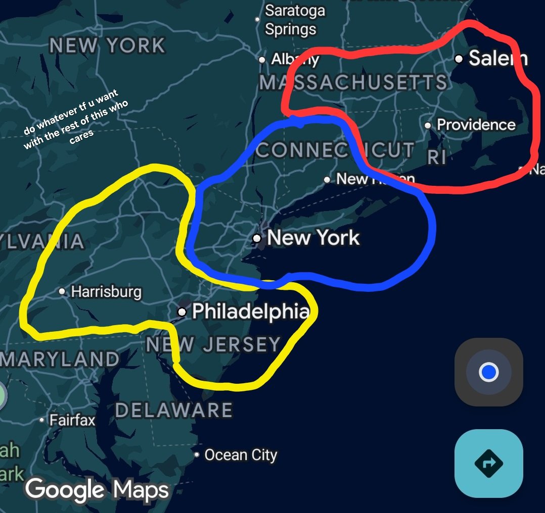 genderatio's tweet photo. step 1 is getting rid of New Jersey and giving the northern half to New York City

Step 2 is making New York City its own state

Step 3 is deporting all Long Islanders against densification to Connecticut

Step 4 is getting rid of Connecticut https://t.co/KPSYjMHLeH
