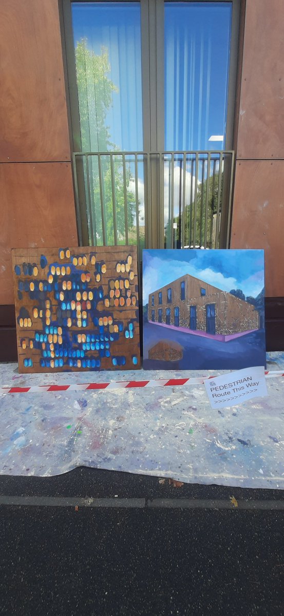artmongers's tweet photo. Back kn Deptford today, painting the Waldron Health Center on the prep day with two top School of Muralism graduates then chilling on our lasted addition with LSoM on Douglas Square. 

Happy Days! https://t.co/bMcOGZVyag
