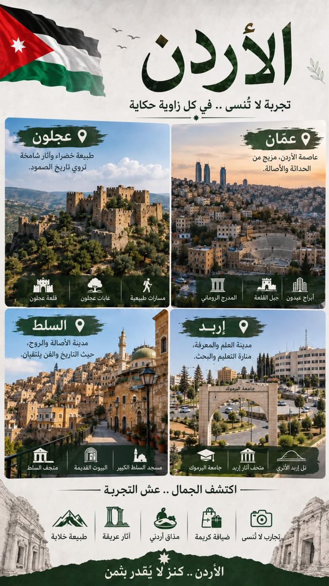 Samer_Almjali's tweet photo. السفر مش بس طيارات وبلاد بعيدة السفر الحقيقي ببلش لما تركب سيارتك وتلف محافظاتنا وتكتشف حلاوتها 🤍
#الأردن #السياحة_في_الأردن #زوروا_الأردن #اكتشف_الأردن #الأردن_أجمل #حب_الأردن #Visit_Jordan #Jordan_Tourism #Discover_Jordan #Explore_Jordan #Visit_Jordan_Now #Experience_Jordan https://t.co/icGrYdKJ0h