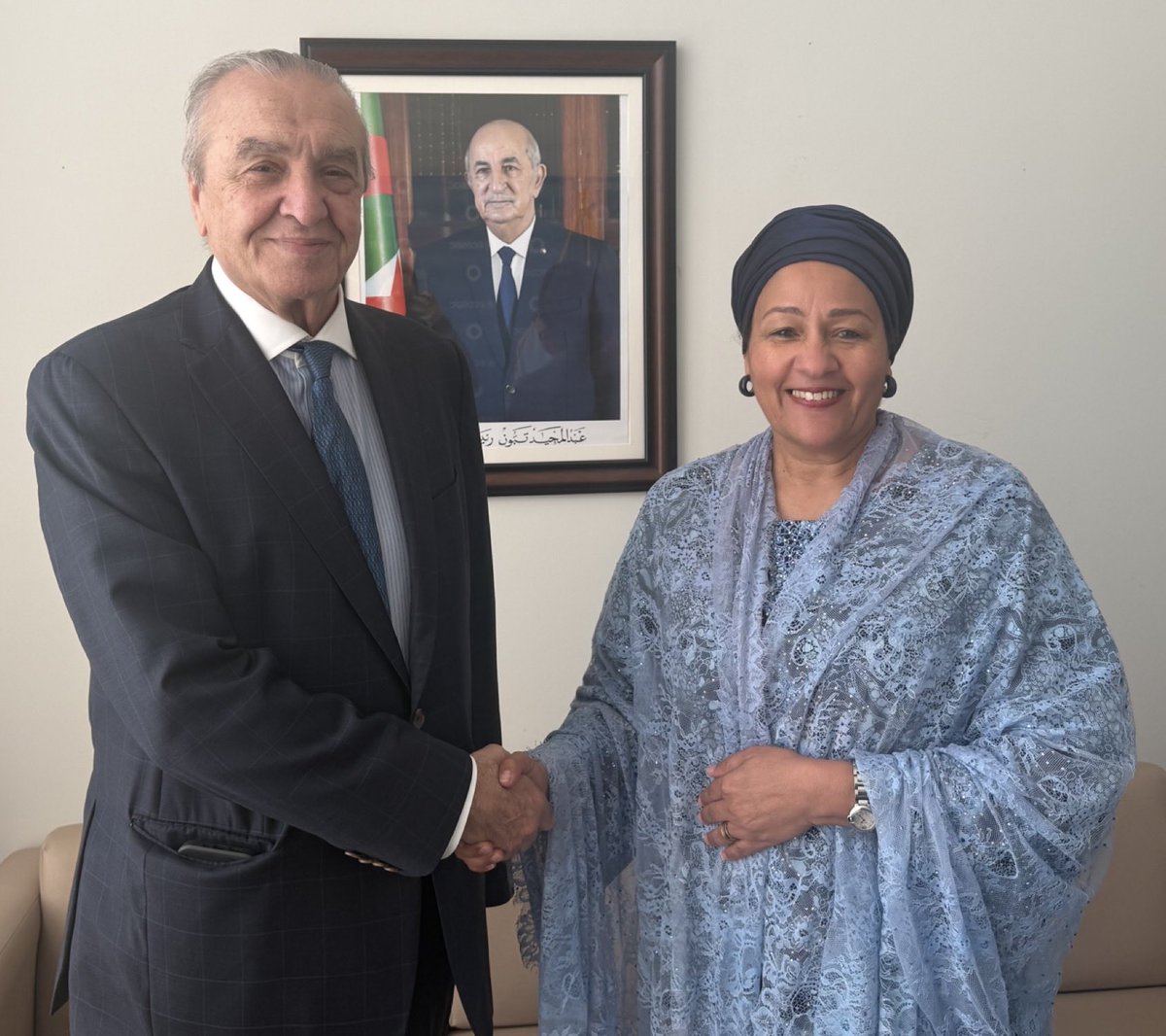 UNECOSOC's tweet photo. It was an honor to meet today with UN Deputy Secretary-General Amina J. Mohammed. (@AminaJMohammed) We discussed the UN development system reform, financing for development and #AI’s role in advancing the #SDGs. #GlobalGoals #2030Agenda https://t.co/NuqPOdHbJk