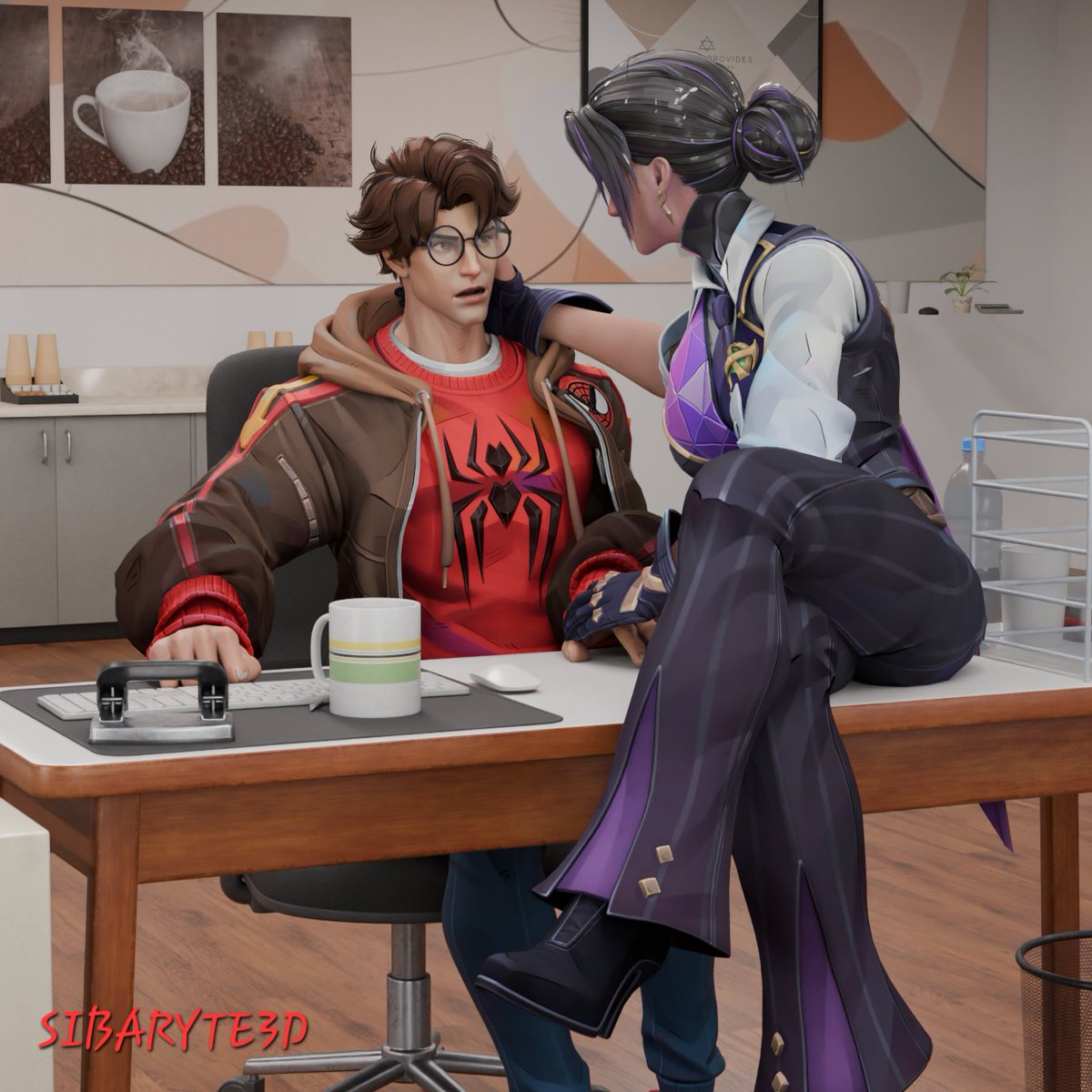 Sibaryte3d's tweet photo. This feels like a HR infraction waiting to happen.
Models by @mrbag3d and @Decchi_T
💛 and 🔁 if you'd like to see this scene escalate further 😘
#spidersai https://t.co/k2x0hMAxJA