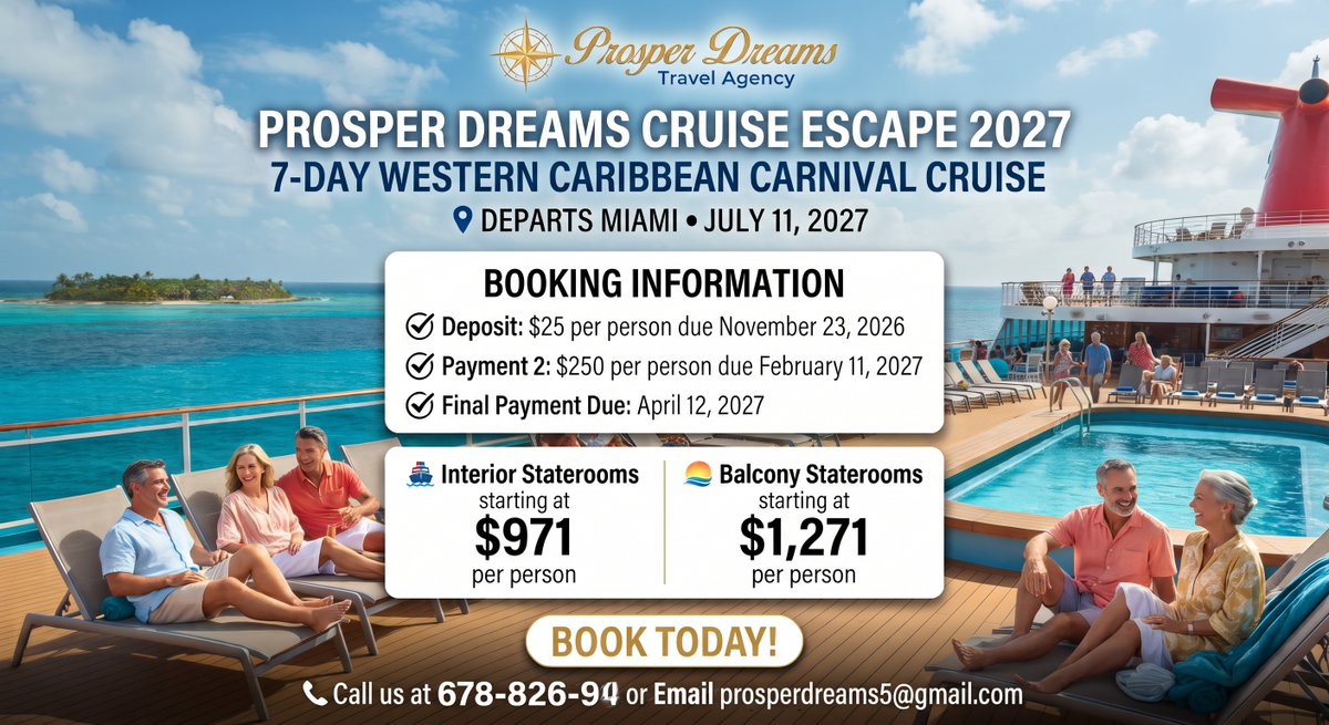 ErsuliaP's tweet photo. 🚢 Get ready for the Prosper Dreams cruise in 2027! 
#CruiseEscape https://t.co/aldjuR2eti