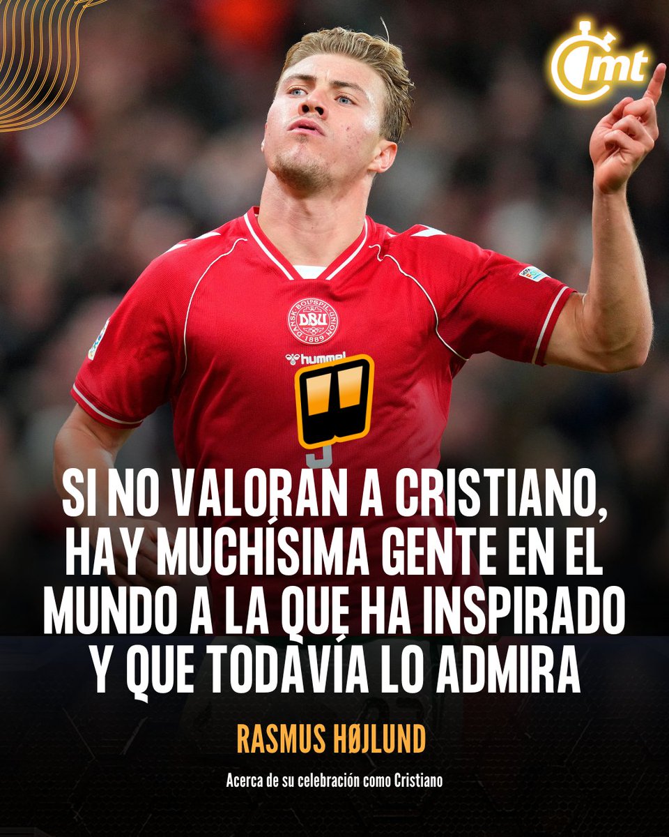 mediotiempo's tweet photo. 🥹🐐 ¡HOJLUND REVELÓ POR QUÉ FESTEJÓ COMO CRISTIANO!

El delantero danés explicó que quiso enviarle un mensaje a Portugal y recordar todo lo que CR7 ha inspirado alrededor del mundo 🇩🇰❤️ https://t.co/MzQWik3xul