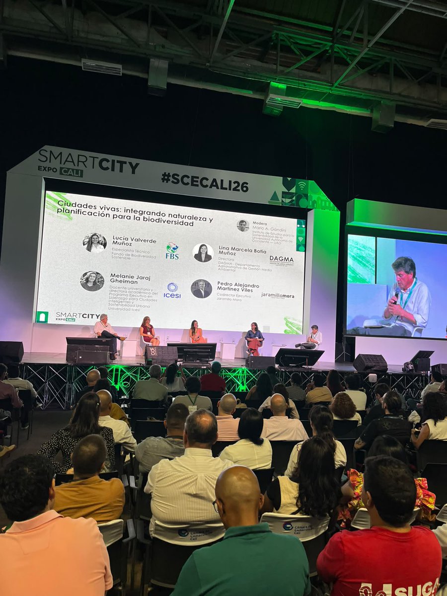 lauao's tweet photo. Para cerrar nuestra participación en #SmartCityExpo, el director del Instituto de Estudios para la Sostenibilidad, Mario Gandini, moderó el panel: ‘Ciudades vivas: integrando naturaleza y planificación para la biodiversidad’. #SCECali2026 https://t.co/2WBopFRuIg