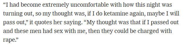 AFpost's tweet photo. Cornell's Jane Doe says she tried to take more ketamine to "pass out" so she could claim rape.

Follow: @AFpost https://t.co/jv24HLoXPt