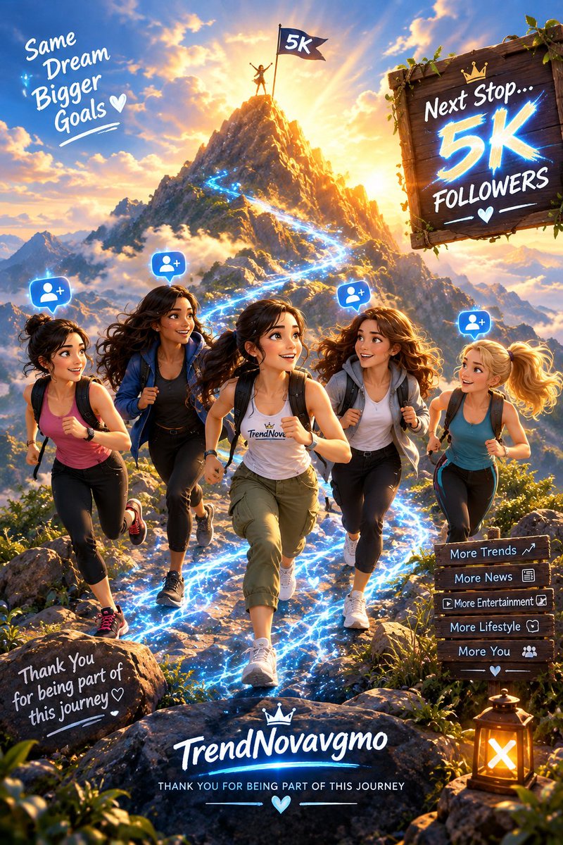 TrendNovavgmo's tweet photo. THE JOURNEY TO 5K HAS BEGUN! 🚀💙
Every step takes us closer. Every follower becomes part of the journey. ❤️
We’ve reached 1K — now we’re climbing toward 5K followers together! 🔥
Keep walking. Keep growing. Keep believing. 👑
#TrendNova #RoadTo5K #5KFollowers #KeepGrowing #X #TogetherWeGrow