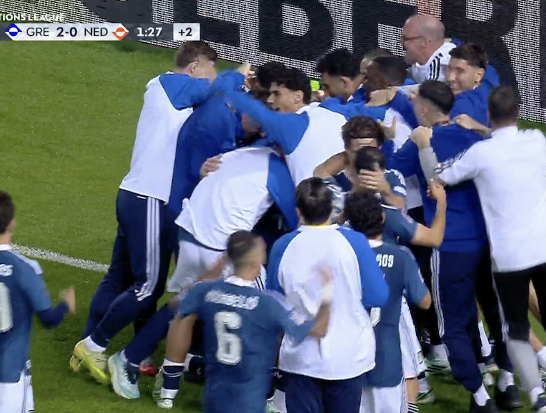 TouchlineX's tweet photo. 2-0 Greece.

GOOOOOOOOOOAAAAAAAAAAAAAAAAAALLLLLLLLLL GREECE SCORE AGAIN !!!!!!!!!!!!!!!!!!!!!!!! XAVI'S TEAM IS GETTING TORN APART BY GREECE !!!!!!!!!!!!!!!!!!!!!!!!!!!!!! 🔥🔥🔥🔥🔥🔥🔥 https://t.co/rGWdCKvjDF
