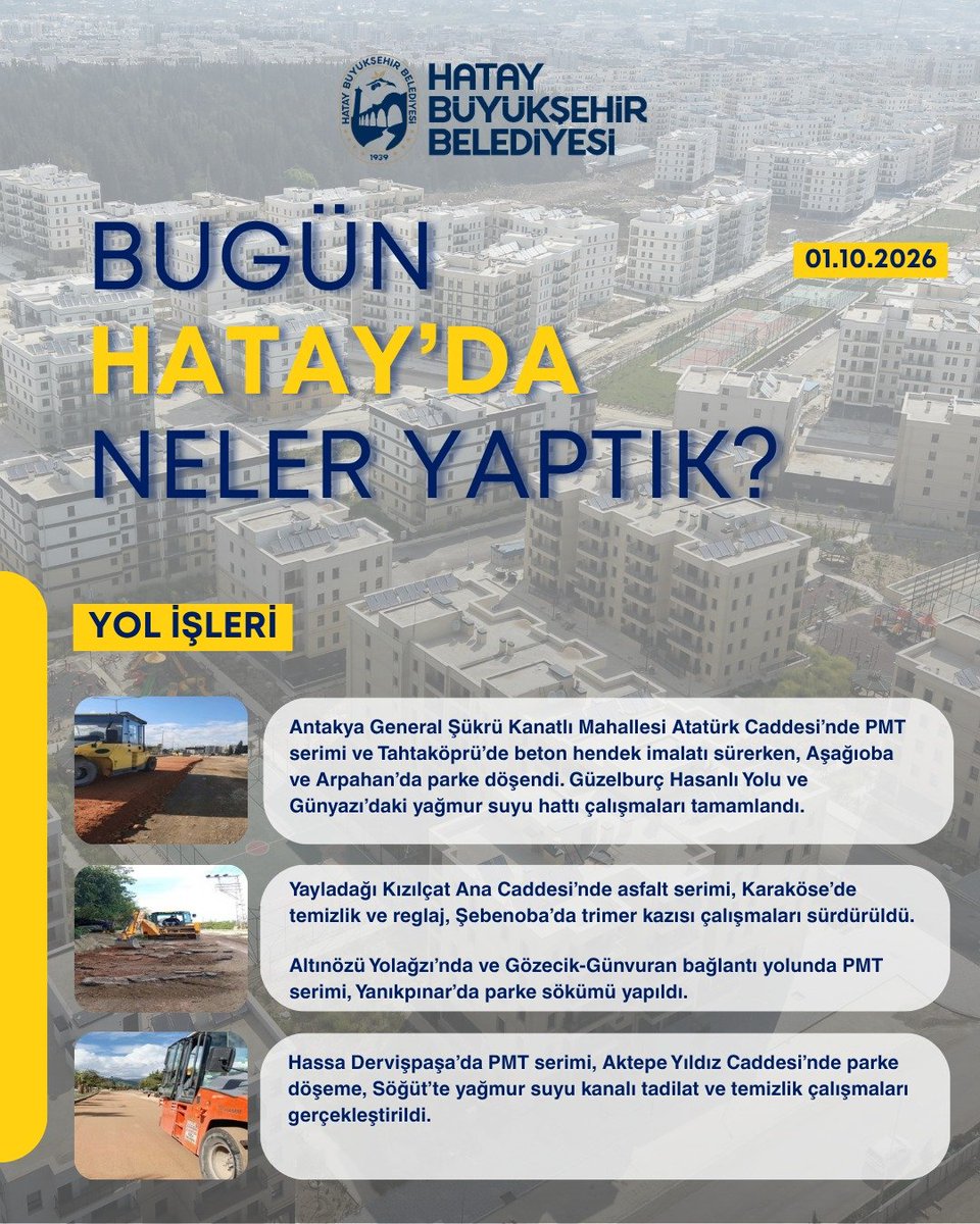 HatayBSB's tweet photo. Bugün Hatay'da neler yaptık?
🗓01.10.2026 https://t.co/5jvNxzdfLw